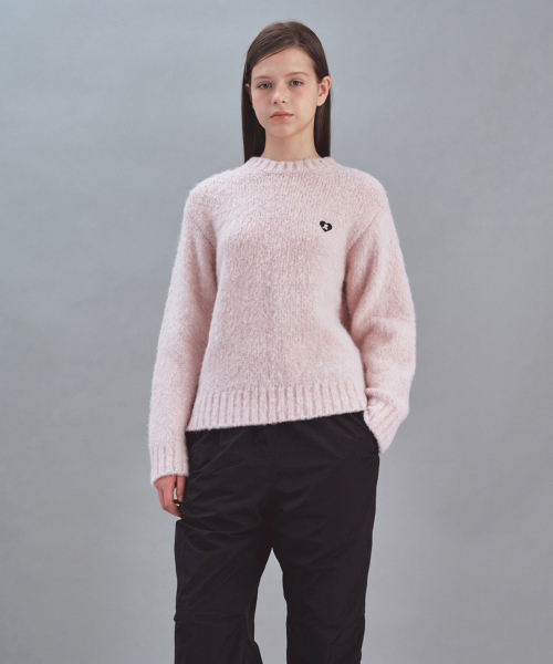 Rest&Recreation(レストアンドレクリエーション)の「HEART LOGO WOOL KNIT TOP - PINK(ニット/セーター・レディース・その他・ONE SIZE)」の1枚目の写真