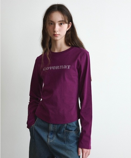 COVERNAT(カバーナット)の「WOMEN COOPER LOGO LONG SLEEVE(Tシャツ/カットソー・レディース・パープル/アイボリー/チャコール・SMALL/MEDIUM)」の6枚目の写真