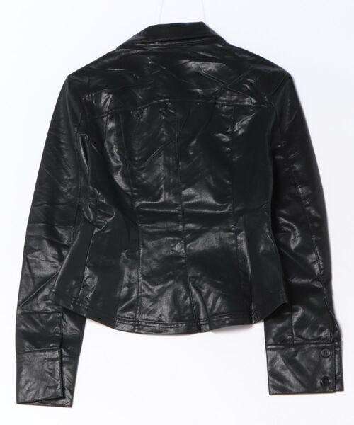 SOI.KUROI(ソイクロイ)の「peplum leather touch jacket / ペプラムレザータッチジャケット(ライダースジャケット・レディース・ブラック・FREE)」の5枚目の写真
