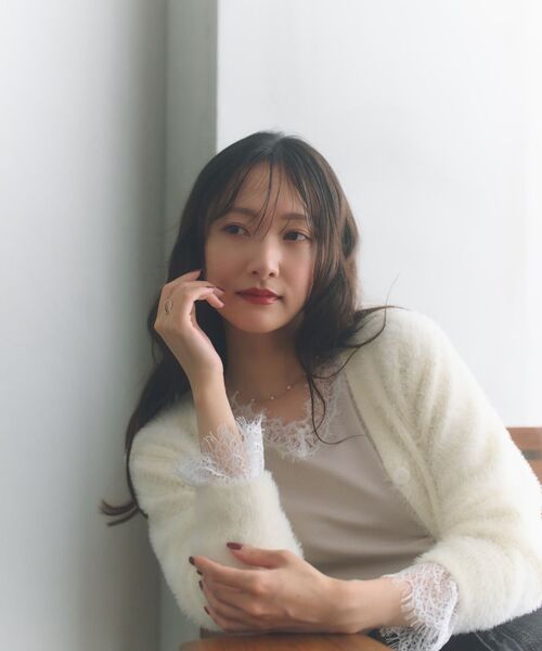 COHINA(コヒナ)の「2wayフェザーカーディガン 【低身長・小柄女性】(ニット/セーター・レディース・ベージュ/アイボリー/ライトグレー・ONE SIZE)」の15枚目の写真