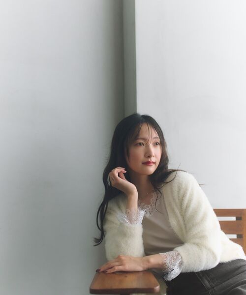 COHINA(コヒナ)の「2wayフェザーカーディガン 【低身長・小柄女性】(ニット/セーター・レディース・ベージュ/アイボリー/ライトグレー・ONE SIZE)」の17枚目の写真
