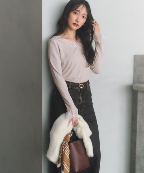 COHINA(コヒナ)の「2wayフェザーカーディガン 【低身長・小柄女性】(ニット/セーター・レディース・ベージュ/アイボリー/ライトグレー・ONE SIZE)」の19枚目の写真