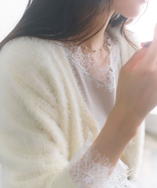 COHINA(コヒナ)の「2wayフェザーカーディガン 【低身長・小柄女性】(ニット/セーター・レディース・ベージュ/アイボリー/ライトグレー・ONE SIZE)」の20枚目の写真