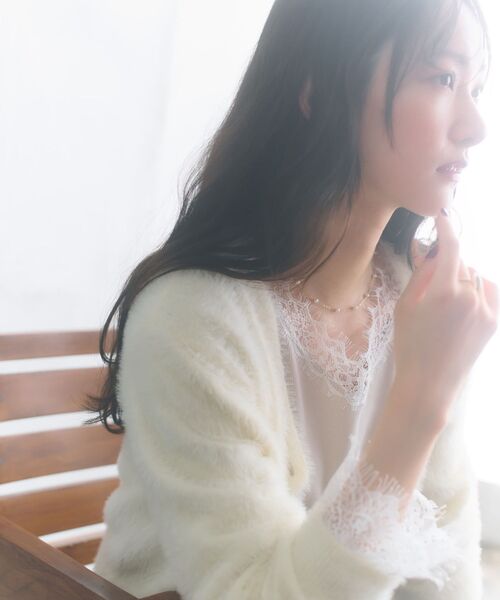 COHINA(コヒナ)の「2wayフェザーカーディガン 【低身長・小柄女性】(ニット/セーター・レディース・ベージュ/アイボリー/ライトグレー・ONE SIZE)」の21枚目の写真