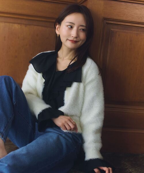 COHINA(コヒナ)の「2wayフェザーカーディガン 【低身長・小柄女性】(ニット/セーター・レディース・ベージュ/アイボリー/ライトグレー・ONE SIZE)」の22枚目の写真