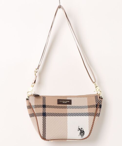 U.S. POLO ASSN.(ユーエスポロアッスン)の「【U.S. POLO ASSN.】ユーエスポロアッスン ジャカードチェック ショルダーバッグ USPA-2742(ショルダーバッグ・レディース・ネイビー系/ブラウン系その他/ピンク系その他/ブラック系その他・FREE)」の2枚目の写真