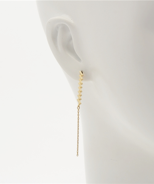 SCALA(スカラ)の「【SCALA/スカラ】ブリックス垂れピアス/made in JAPAN(日本製)(ピアス(両耳用)・レディース・アンティークシルバー/アンティークゴールド・FREE)」の6枚目の写真