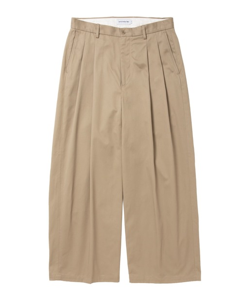 COOTIE PRODUCTIONS（クーティープロダクションズ）の「Cotton Twill 2 Tuck Trousers（チノパンツ・メンズ・ベージュ/ブラック・SMALL/MEDIUM/LARGE）」の2枚目の写真