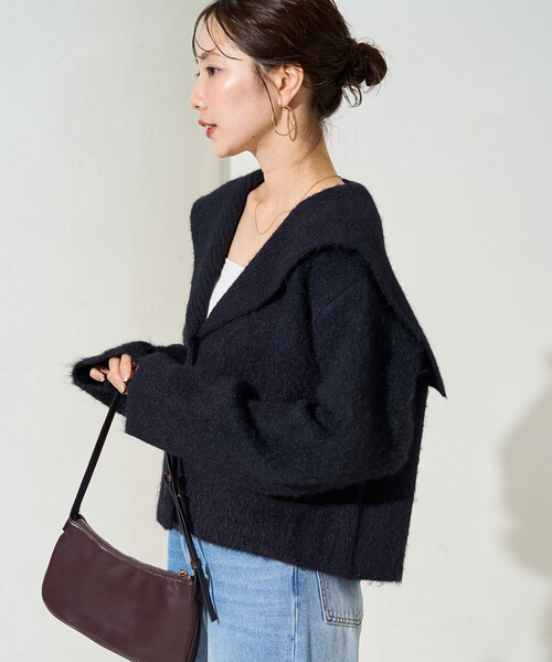 FREAK'S STORE(フリークスストア)の「限定展開 セーラーカラー シャギー ニット ボタン カーディガン(カーディガン/ボレロ・レディース・ネイビー/グレー/ブラウン・フリ-)」の10枚目の写真