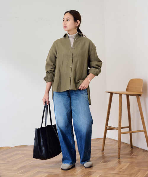 FRAMeWORK（フレームワーク）の「PROTAGONISTA/プロタゴニスタ ウールリネンオーバーシャツ（シャツ/ブラウス・レディース・ベージュ系その他/ホワイト系その他/カーキ・FREE）」の19枚目の写真
