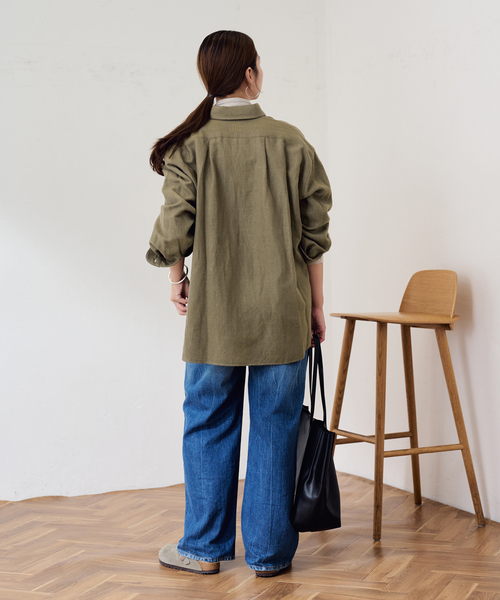 FRAMeWORK（フレームワーク）の「PROTAGONISTA/プロタゴニスタ ウールリネンオーバーシャツ（シャツ/ブラウス・レディース・ベージュ系その他/ホワイト系その他/カーキ・FREE）」の21枚目の写真