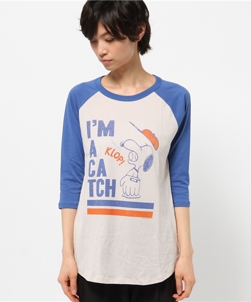 JUNK FOOD（ジャンクフード）の「I'M A CATCH　SNOOPY/スヌーピーTシャツ（Tシャツ/カットソー・レディース・グレー・MEDIUM/SMALL/LARGE/X-SMALL）」の2枚目の写真