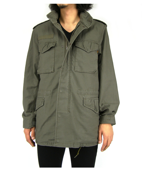 ⭐️値下げしました⭐️Irregular グリーンミリタリージャケット ALPHA（アルファ）の「M-65 コート ライナー付き（ミリタリー