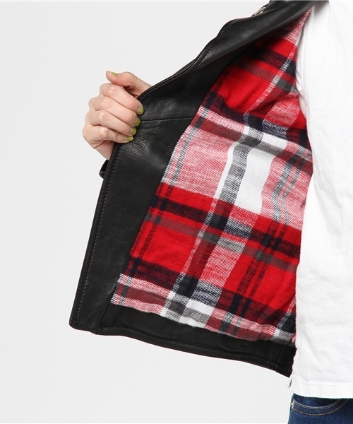 X-girl（エックスガール）の「SHEEP LEATHER RACING JACKET /レザー