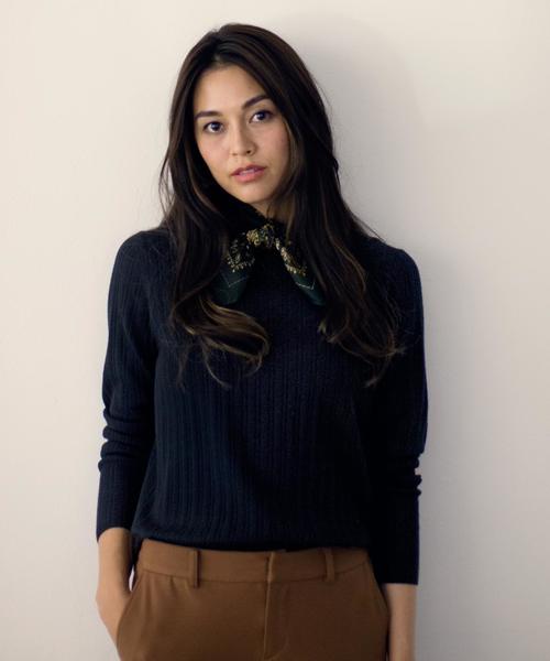 green label relaxing(グリーンレーベルリラクシング)の「KF HandWash FLC RIB H/Nカフス ニット◆(ニット/セーター・レディース・オフホワイト/ライトグレー/ブラウン/ネイビー・FREE)」の4枚目の写真