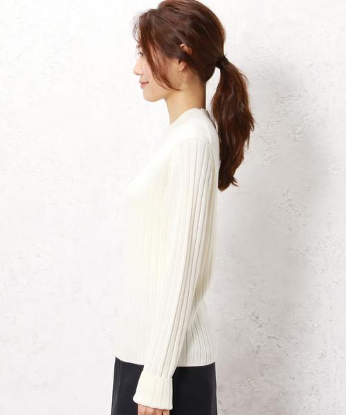green label relaxing(グリーンレーベルリラクシング)の「KF HandWash FLC RIB H/Nカフス ニット◆(ニット/セーター・レディース・オフホワイト/ライトグレー/ブラウン/ネイビー・FREE)」の12枚目の写真