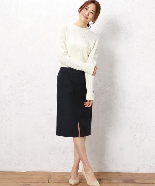 green label relaxing(グリーンレーベルリラクシング)の「KF HandWash FLC RIB H/Nカフス ニット◆(ニット/セーター・レディース・オフホワイト/ライトグレー/ブラウン/ネイビー・FREE)」の13枚目の写真