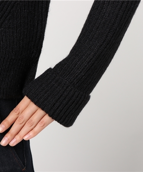 mystic（ミスティック）の「両畦クルーネックニット（ニット/セーター・レディース・ブラック/ピンク/グレー/ベージュ・ﾌﾘ-）」の9枚目の写真