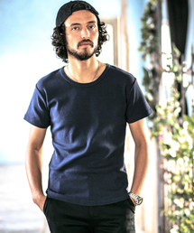 mt3987-Fraise Stitch U-Neck Short Sleeve Tシャツ