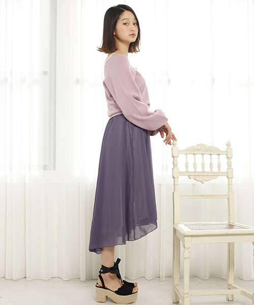 one after another NICE CLAUP（ワンアフターアナザーナイスクラップ）の「2wayセット切替ワンピース（ワンピース・レディース・アイボリー/サックスブルー/ラベンダー・FREE）」の4枚目の写真