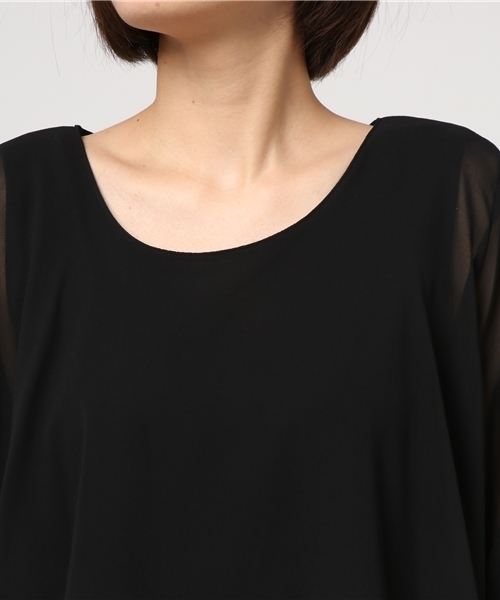 Colour By  Numbers（カラーバイナンバーズ）の「【Colour By Numbers】WOMENS フレアスリーブレイヤードブラウス（シャツ/ブラウス・レディース・ピンク/ブラック・FREE）」の6枚目の写真