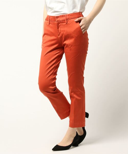 MARIEBELLE　JEAN（マリベルジーン）の「トラウザー テーパード カラーパンツ    BELLINI(ベリーニ)（スラックス・レディース・ペールイエロー/ピンクベージュ/サーモンピンク/エメラルド/オレンジ系その他/スカイブルー/グリーン・24inch/26inch/23inch/27inch/25inch）」の7枚目の写真