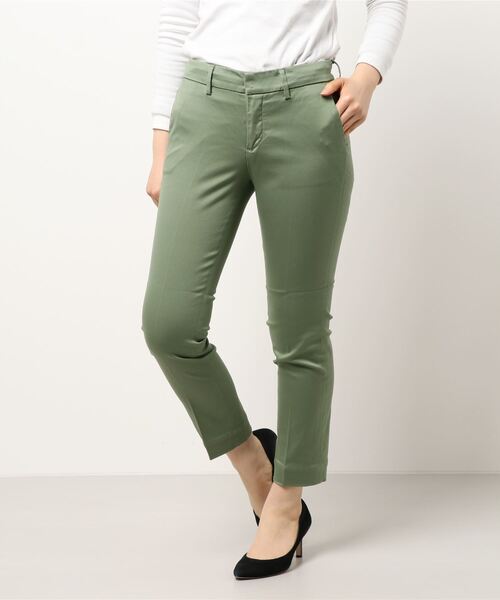 MARIEBELLE　JEAN（マリベルジーン）の「トラウザー テーパード カラーパンツ    BELLINI(ベリーニ)（スラックス・レディース・ペールイエロー/ピンクベージュ/サーモンピンク/エメラルド/オレンジ系その他/スカイブルー/グリーン・24inch/26inch/23inch/27inch/25inch）」の2枚目の写真