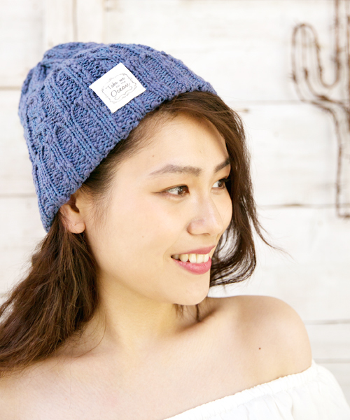 Kahiko(カヒコ)の「【Kahiko】オーシャンビーチキャップ ビーニー(ニットキャップ/ビーニー・レディース・ブラック/ホワイト/キャメル/グレー/ネイビー・FREE)」の4枚目の写真