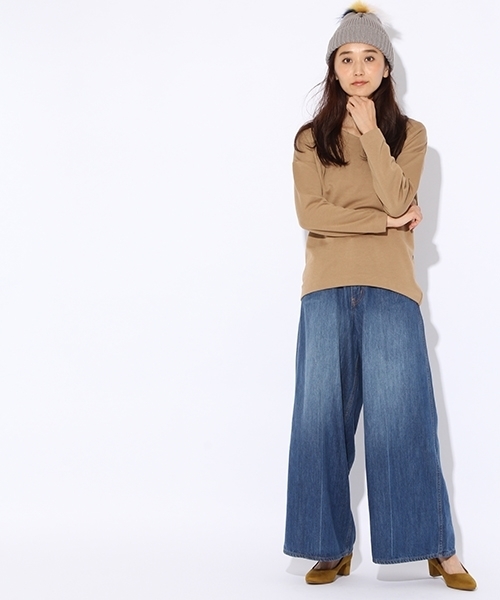 niko and...（ニコアンド）の「マルチファンクションVプルオーバー（Tシャツ/カットソー・レディース・ブラック/ネイビー/パープル/キャメル/クリーム/オフホワイト・LARGE/MEDIUM）」の16枚目の写真