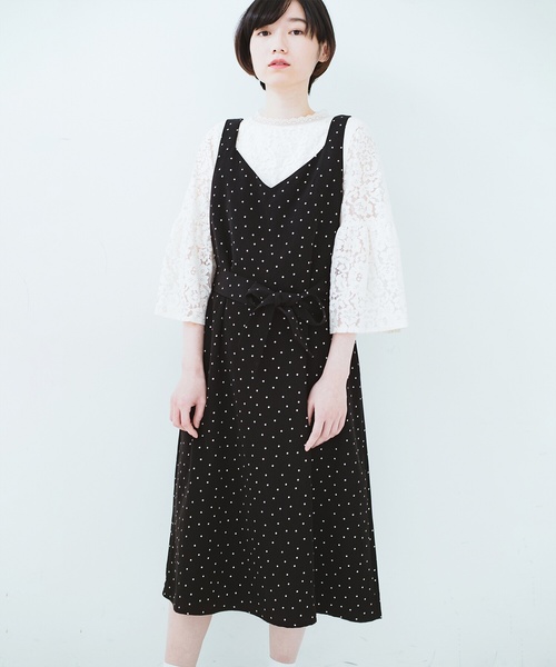 Haco ハコ の 今買ってオールシーズン着られるウエストリボンジャンパースカート ワンピース Wear