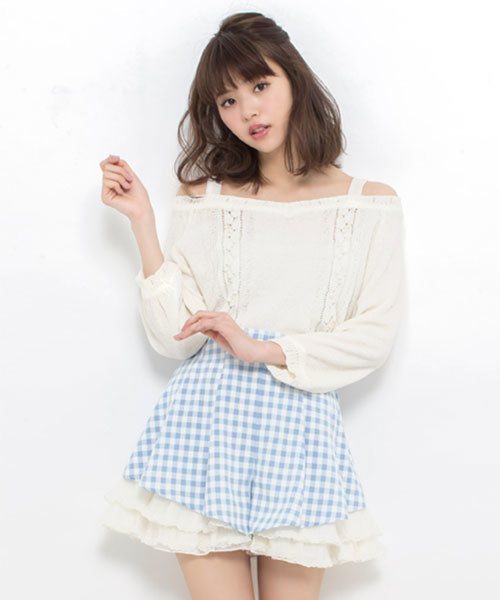 Secret Honey(シークレットハニー)の「ギンガムチェックキュロット(その他パンツ・レディース・ブルー/ブラウン/ブラック・MEDIUM)」の3枚目の写真