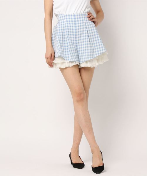 Secret Honey(シークレットハニー)の「ギンガムチェックキュロット(その他パンツ・レディース・ブルー/ブラウン/ブラック・MEDIUM)」の6枚目の写真