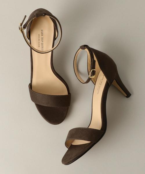 green label relaxing(グリーンレーベルリラクシング)の「【WORK TRIP OUTFITS】D ストラップ サンダル (7cmヒール)(サンダル・レディース・ダークブラウン/ブラック/ライトピンク・23.5cm/22.5cm/24cm/24.5cm/23cm)」の1枚目の写真