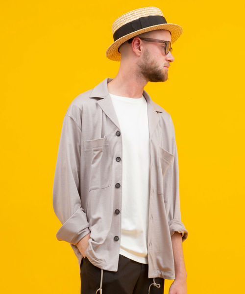UNITED TOKYO（ユナイテッドトウキョウ）の「オープンカラーシャツ（シャツ/ブラウス・メンズ・ブラック/グレー/ブルー/キャメル・1/2/3）」の2枚目の写真