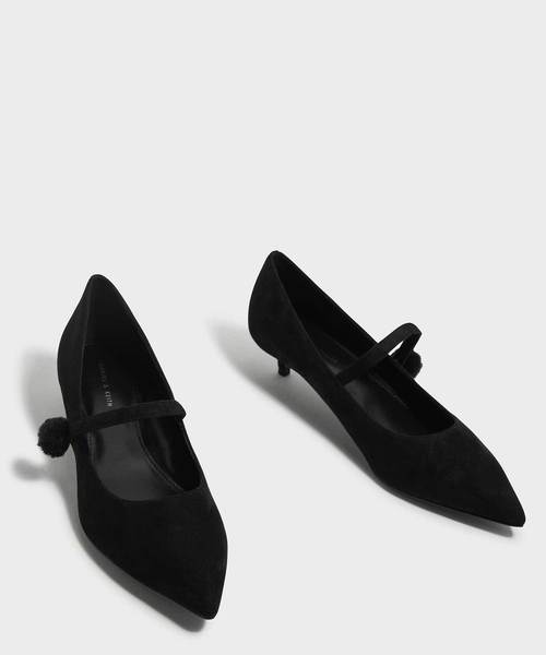 CHARLES & KEITH(チャールズ & キース)の「キトンヒールメリージェーン / KITTEN HEEL MARY JANES(ローファー・レディース・ブラック/バーガンディー・22.5cm/23cm/23.5cm/24.5cm/25cm)」の4枚目の写真