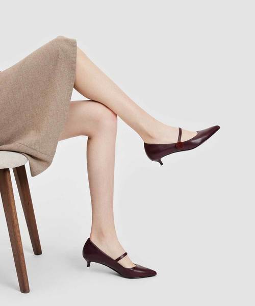 CHARLES & KEITH(チャールズ & キース)の「キトンヒールメリージェーン / KITTEN HEEL MARY JANES(ローファー・レディース・ブラック/バーガンディー・22.5cm/23cm/23.5cm/24.5cm/25cm)」の9枚目の写真