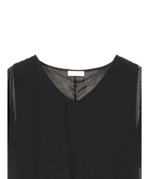 earth music&ecology（アースミュージックアンドエコロジー）の「・Vネックティアードワンピース　●（ワンピース・レディース・ブラック/ダークグリーン/ネイビー・FREE）」の10枚目の写真