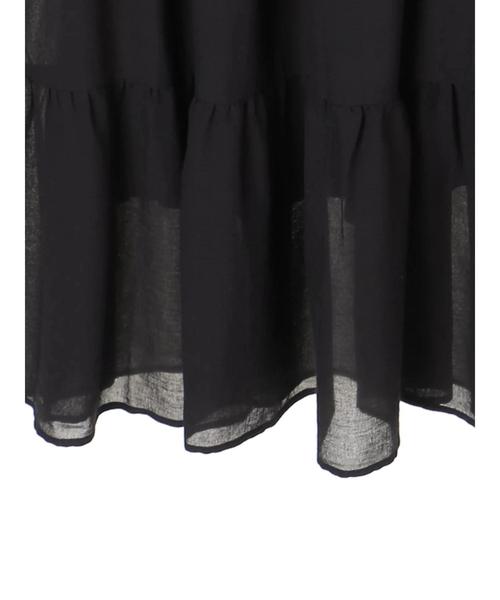 earth music&ecology（アースミュージックアンドエコロジー）の「・Vネックティアードワンピース　●（ワンピース・レディース・ブラック/ダークグリーン/ネイビー・FREE）」の8枚目の写真