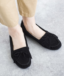 【Le son/ル ソン】スエード リボン モカシン