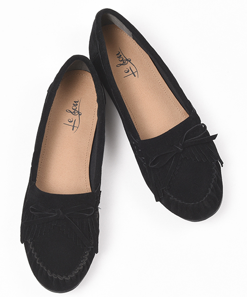 LUGG NAGG（ラグナグ）の「【Le son/ル ソン】スエード リボン モカシン（モカシン/デッキシューズ・レディース・ブラック/レッド/イエロー/モカ/グレー/ライトブラウン・22.5cm/23.5cm/24.5cm）」の11枚目の写真