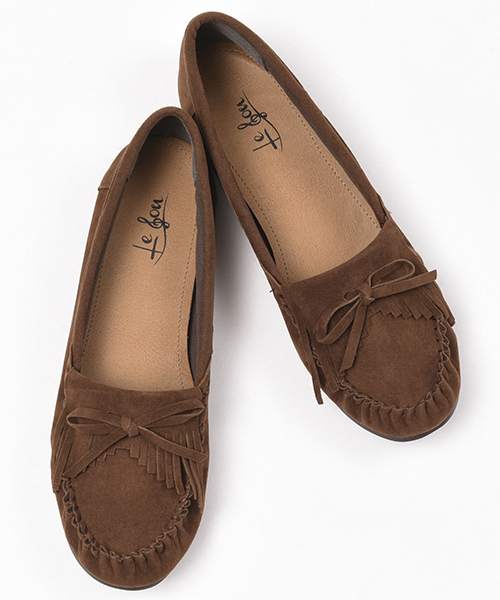 LUGG NAGG（ラグナグ）の「【Le son/ル ソン】スエード リボン モカシン（モカシン/デッキシューズ・レディース・ブラック/レッド/イエロー/モカ/グレー/ライトブラウン・22.5cm/23.5cm/24.5cm）」の10枚目の写真