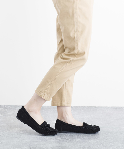 LUGG NAGG（ラグナグ）の「【Le son/ル ソン】スエード リボン モカシン（モカシン/デッキシューズ・レディース・ブラック/レッド/イエロー/モカ/グレー/ライトブラウン・22.5cm/23.5cm/24.5cm）」の9枚目の写真