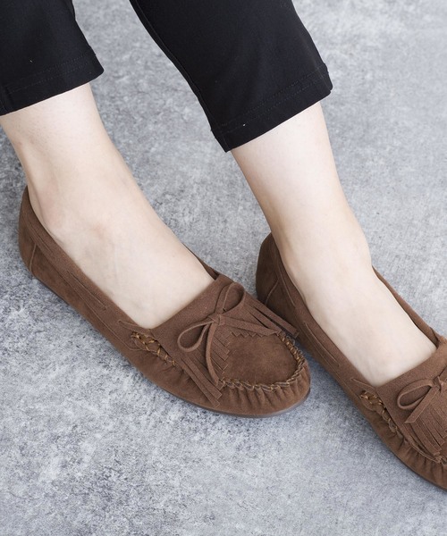 LUGG NAGG（ラグナグ）の「【Le son/ル ソン】スエード リボン モカシン（モカシン/デッキシューズ・レディース・ブラック/レッド/イエロー/モカ/グレー/ライトブラウン・22.5cm/23.5cm/24.5cm）」の22枚目の写真