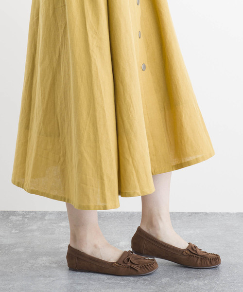 LUGG NAGG（ラグナグ）の「【Le son/ル ソン】スエード リボン モカシン（モカシン/デッキシューズ・レディース・ブラック/レッド/イエロー/モカ/グレー/ライトブラウン・22.5cm/23.5cm/24.5cm）」の20枚目の写真