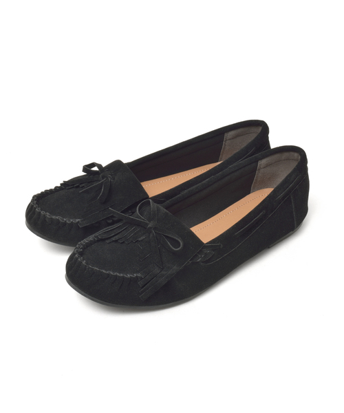 LUGG NAGG（ラグナグ）の「【Le son/ル ソン】スエード リボン モカシン（モカシン/デッキシューズ・レディース・ブラック/レッド/イエロー/モカ/グレー/ライトブラウン・22.5cm/23.5cm/24.5cm）」の19枚目の写真