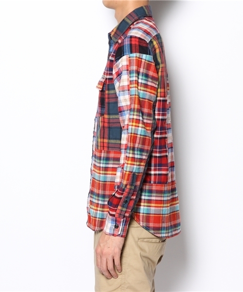 BEAMS（ビームス）の「□BEAMS / チェック×パッチワーク クレイジーシャツ（シャツ/ブラウス・メンズ・その他1/その他2・SMALL/MEDIUM/LARGE）」の3枚目の写真