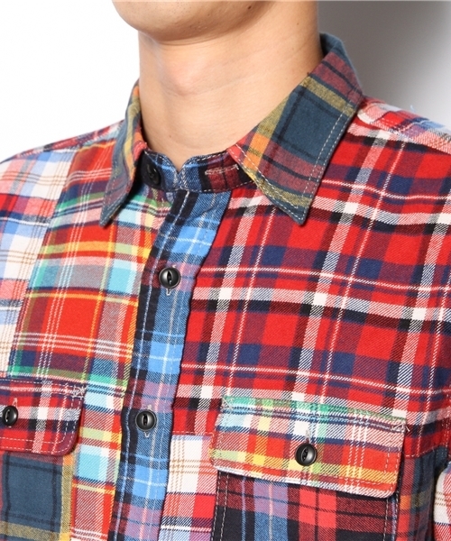 BEAMS（ビームス）の「□BEAMS / チェック×パッチワーク クレイジーシャツ（シャツ/ブラウス・メンズ・その他1/その他2・SMALL/MEDIUM/LARGE）」の5枚目の写真