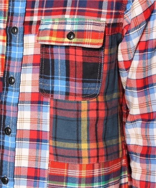 BEAMS（ビームス）の「□BEAMS / チェック×パッチワーク クレイジーシャツ（シャツ/ブラウス・メンズ・その他1/その他2・SMALL/MEDIUM/LARGE）」の6枚目の写真