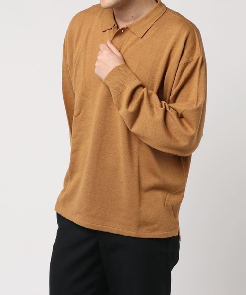 WEGO(ウィゴー)の「WEGO VINTAGE/12GG ニットポロシャツ(ニット/セーター・メンズ・ブラック/キャメル/ライトベージュ・MEDIUM/LARGE)」の3枚目の写真