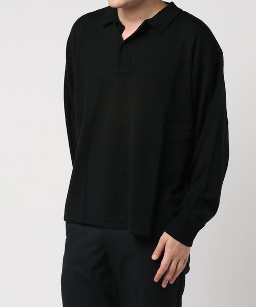 WEGO(ウィゴー)の「WEGO VINTAGE/12GG ニットポロシャツ(ニット/セーター・メンズ・ブラック/キャメル/ライトベージュ・MEDIUM/LARGE)」の2枚目の写真